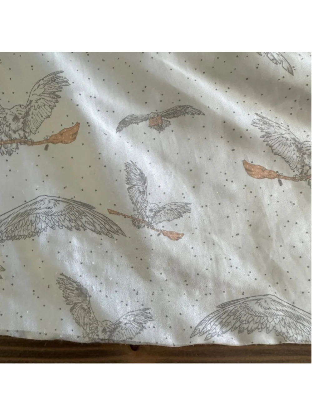 Kitsch Harry Potter Satin Pillowcase Owl Hedwig White Zip Standard